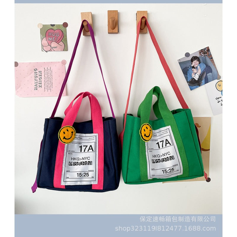 Wholesale Cute One-shoulder Casual Candy-colored Canvas Bag